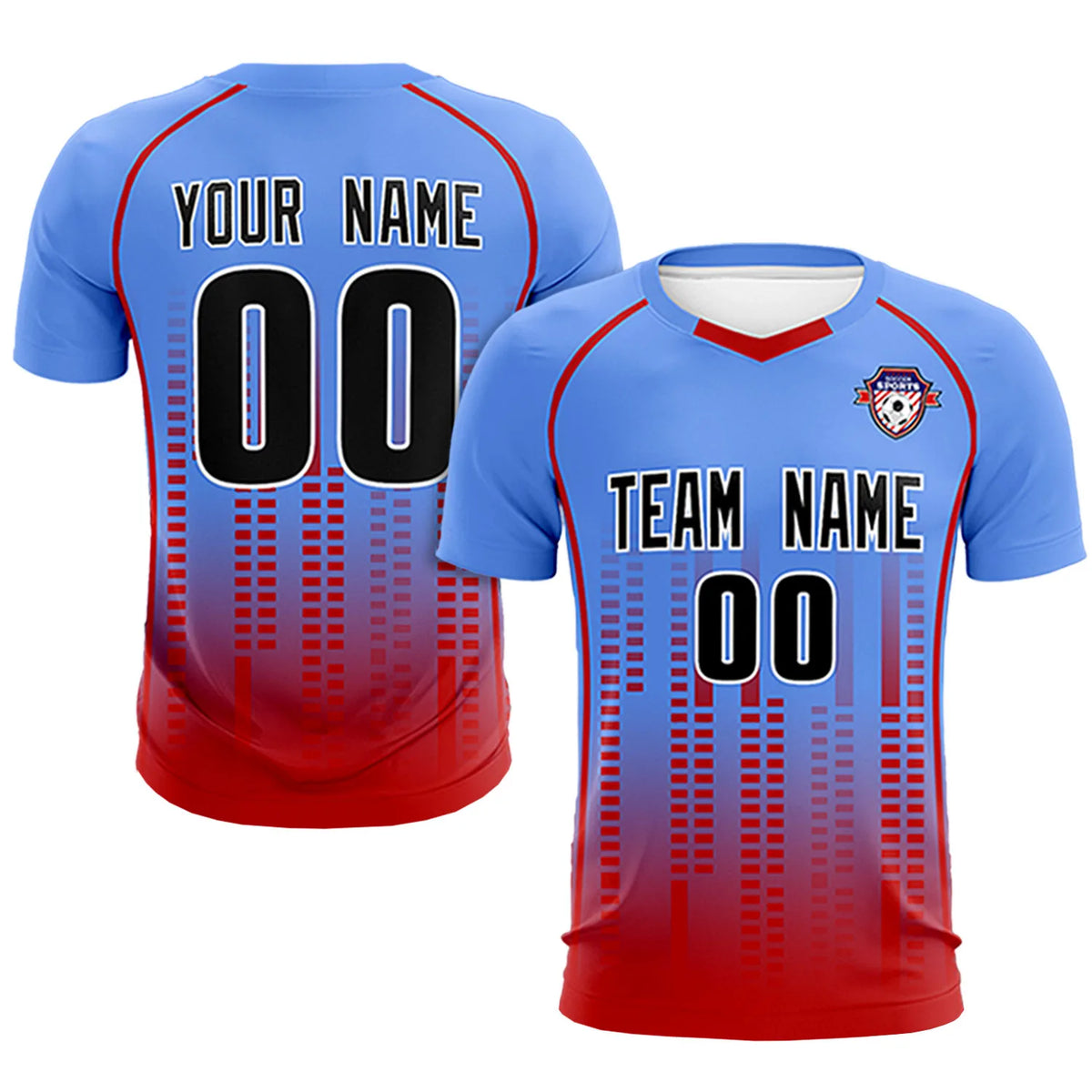 Custom Ligth Pink-Red Printing Outdoor Tracksuit Soccer Sets Jersey