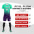 Custom Bright Green-Purple Printing Outdoor Tracksuit Soccer Sets Jersey