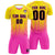 Custom Yellow Pink Printing Outdoor Tracksuit Soccer Sets Jersey