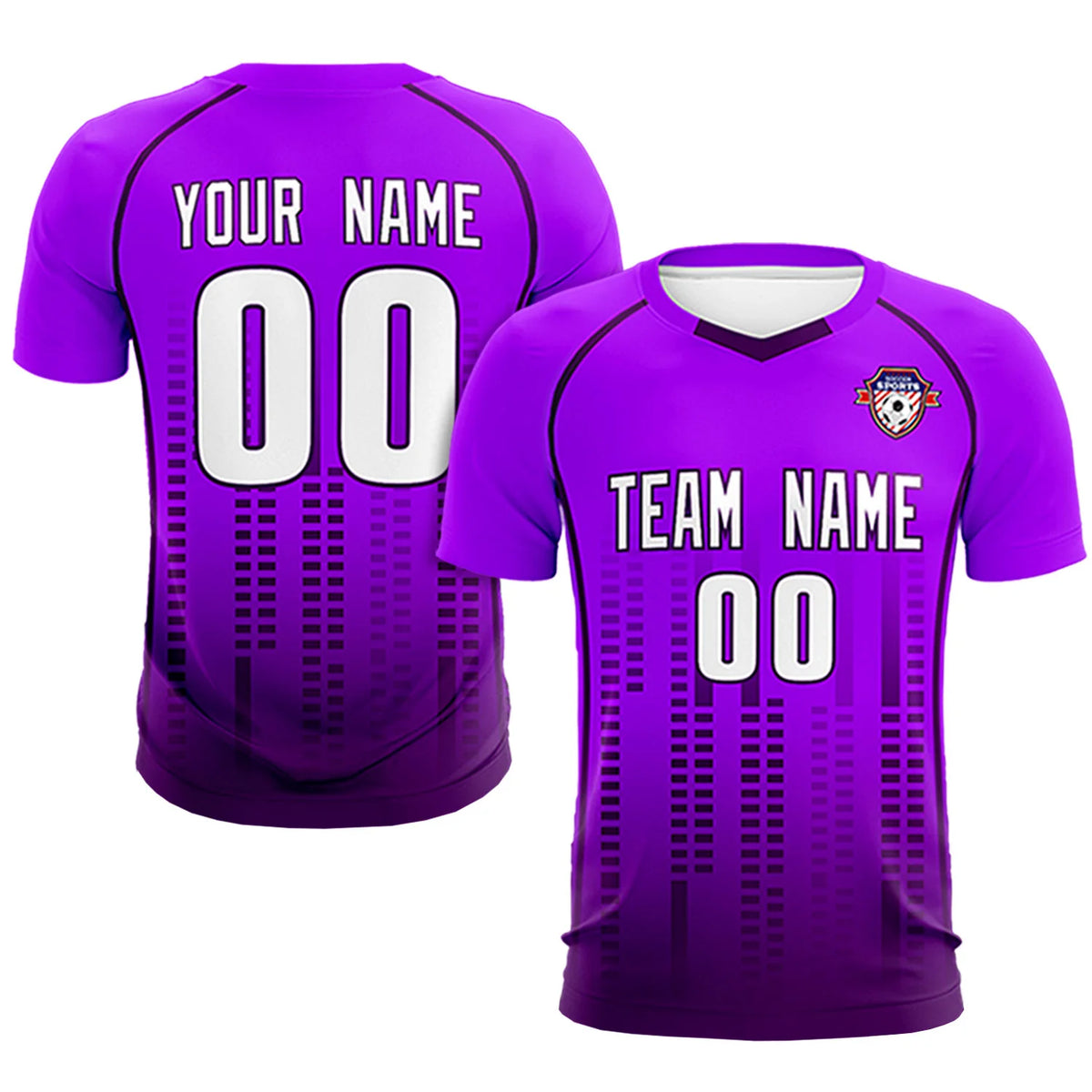 Custom Purple-Drak Purple Printing Outdoor Tracksuit Soccer Sets Jersey