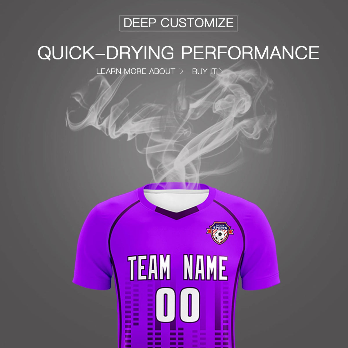 Custom Purple-Drak Purple Printing Outdoor Tracksuit Soccer Sets Jersey