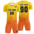 Custom Yellow Orange Printing Outdoor Tracksuit Soccer Sets Jersey