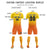 Custom Yellow Orange Printing Outdoor Tracksuit Soccer Sets Jersey