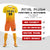 Custom Yellow Orange Printing Outdoor Tracksuit Soccer Sets Jersey