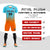 Custom Aqua Orange Printing Outdoor Tracksuit Soccer Sets Jersey