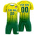 Custom Yellow Green Printing Outdoor Tracksuit Soccer Sets Jersey