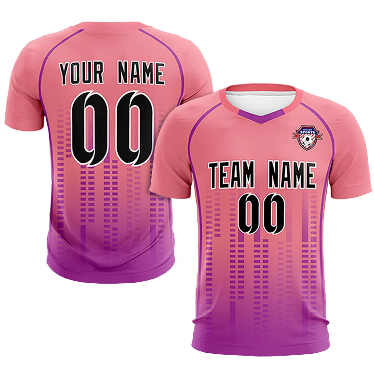 Custom Ligth Pink-Purple Printing Outdoor Tracksuit Soccer Sets Jersey