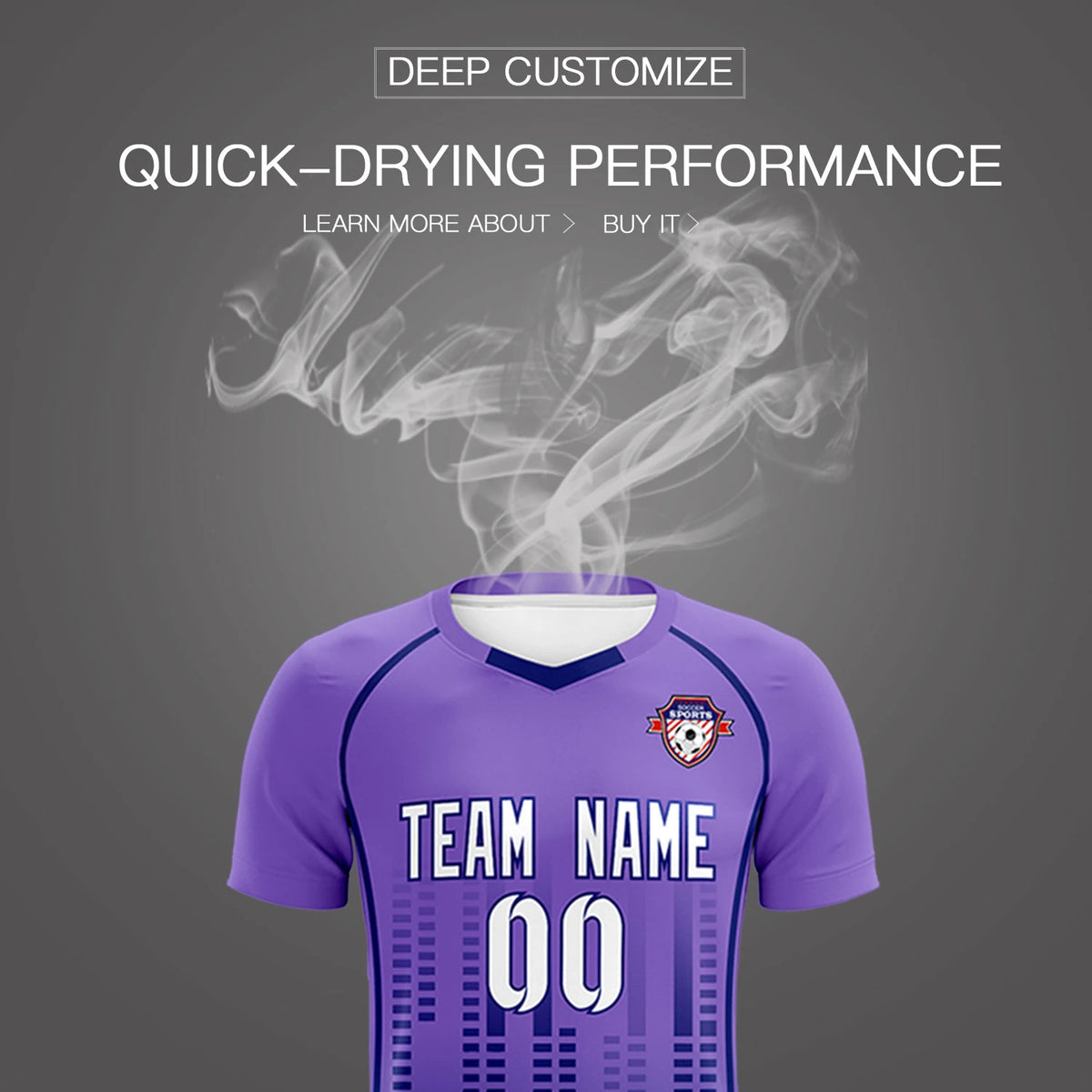 Custom Light Purple-Navy Printing Outdoor Tracksuit Soccer Sets Jersey