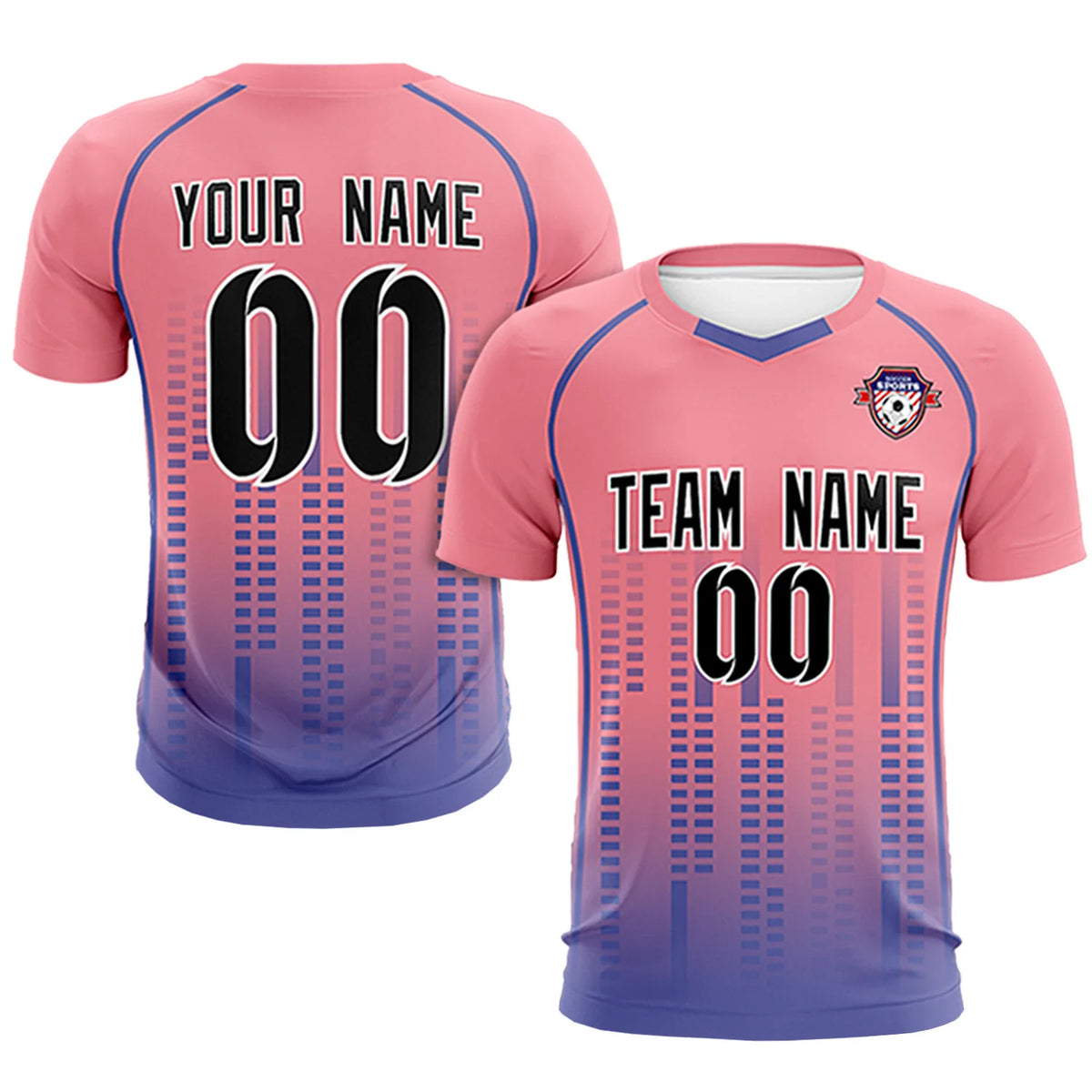 Custom Ligth Pink-Light Purple Printing Outdoor Tracksuit Soccer Sets Jersey