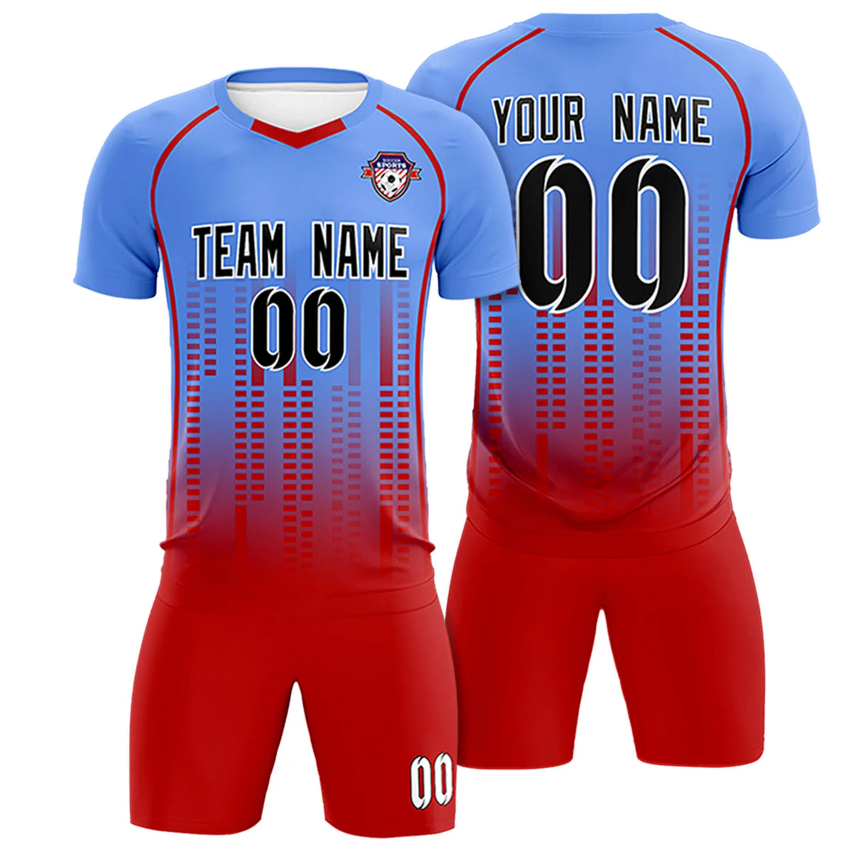 Custom Ligth Pink-Red Printing Outdoor Tracksuit Soccer Sets Jersey