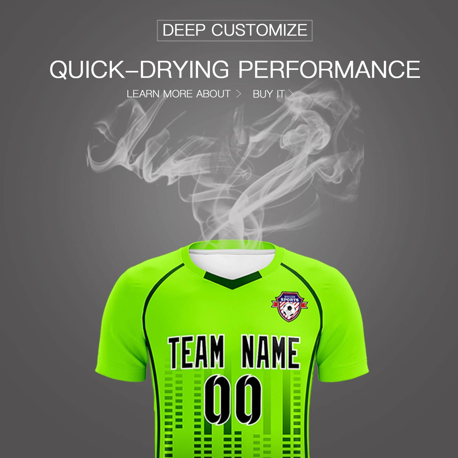 Custom Neon Green-Green Printing Outdoor Tracksuit Soccer Sets Jersey