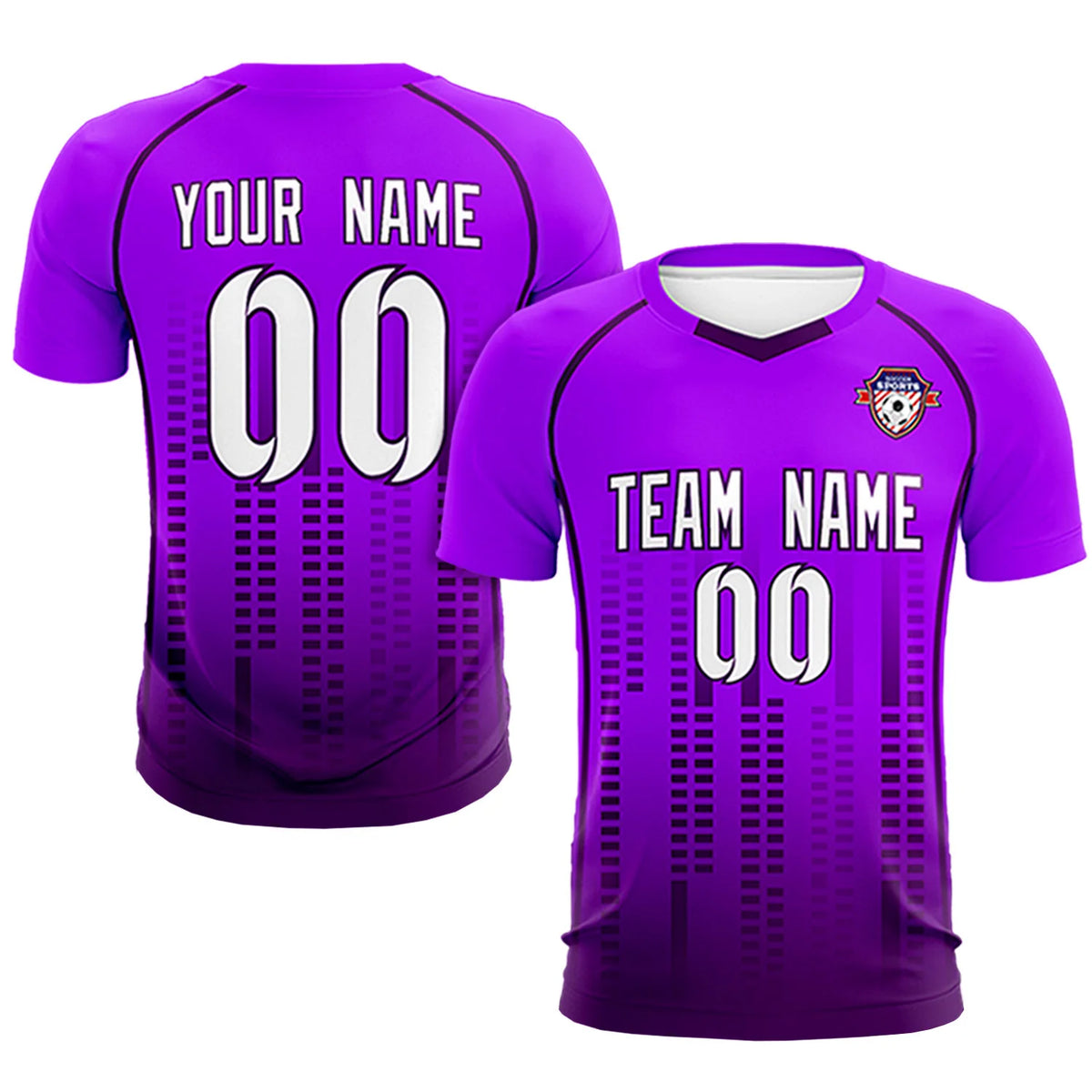 Custom Purple-Drak Purple Printing Outdoor Tracksuit Soccer Sets Jersey