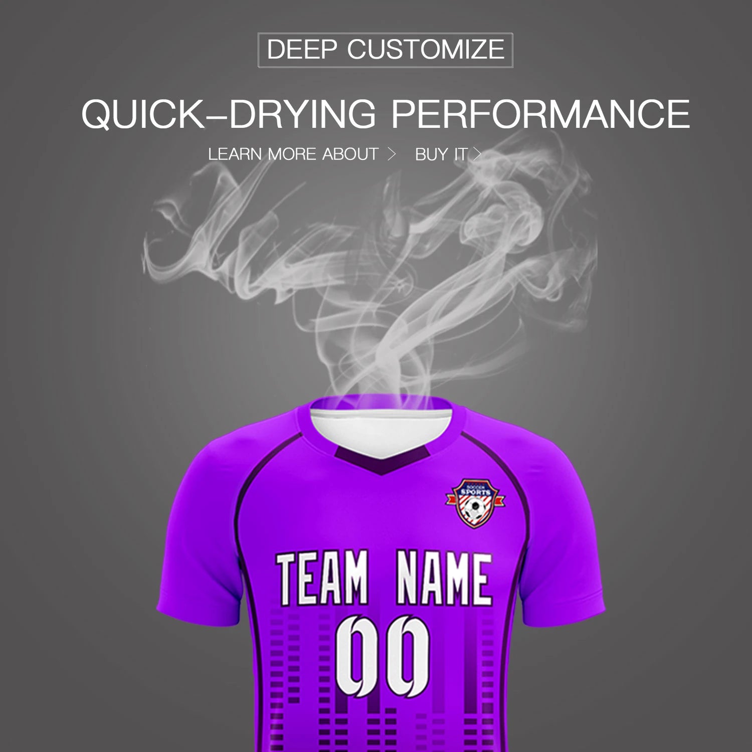 Custom Purple-Drak Purple Printing Outdoor Tracksuit Soccer Sets Jersey