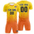 Custom Yellow Orange Printing Outdoor Tracksuit Soccer Sets Jersey