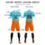 Custom Aqua Orange Printing Outdoor Tracksuit Soccer Sets Jersey