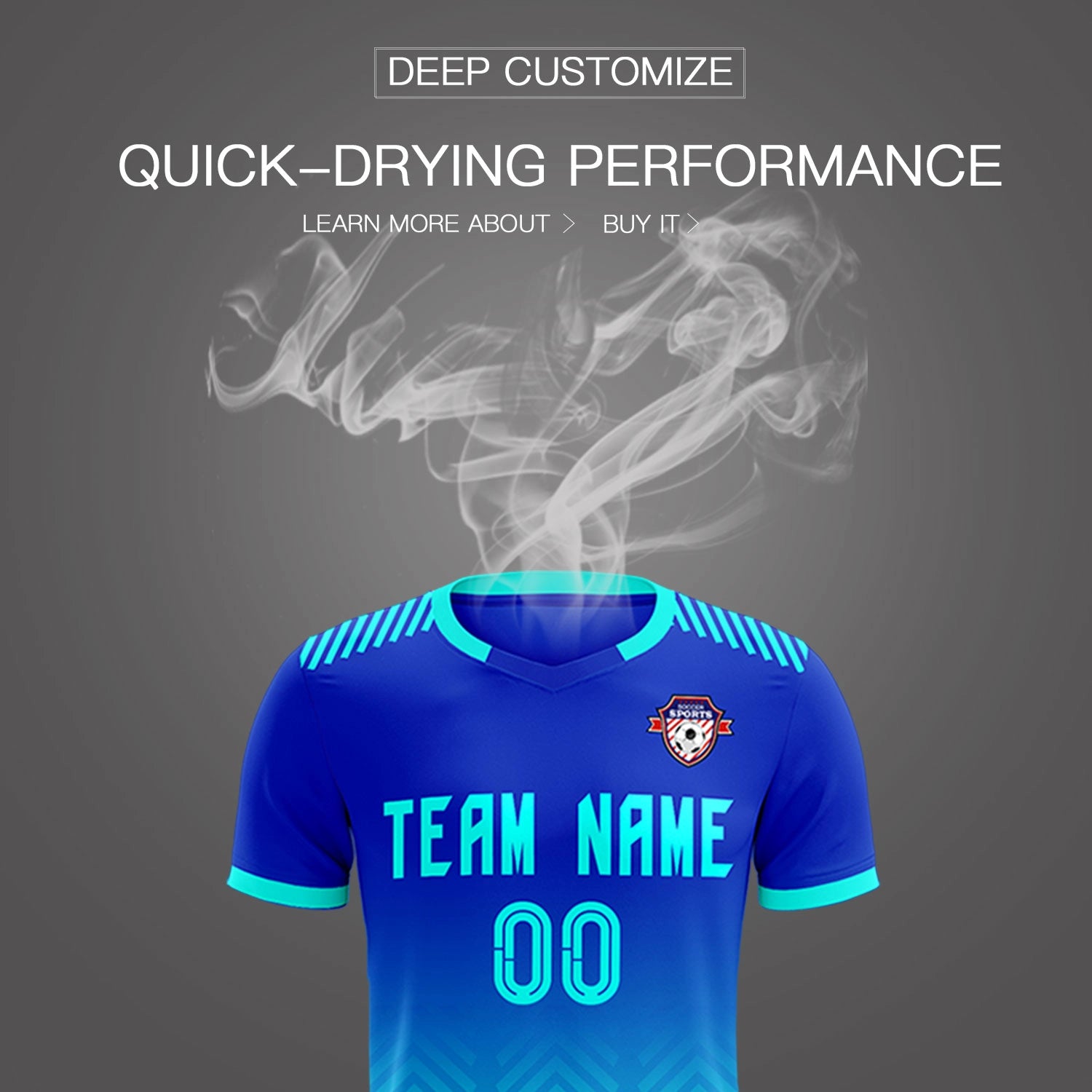 Custom Royal Blue Bright Green Printing Sportswear Soccer Sets Jersey