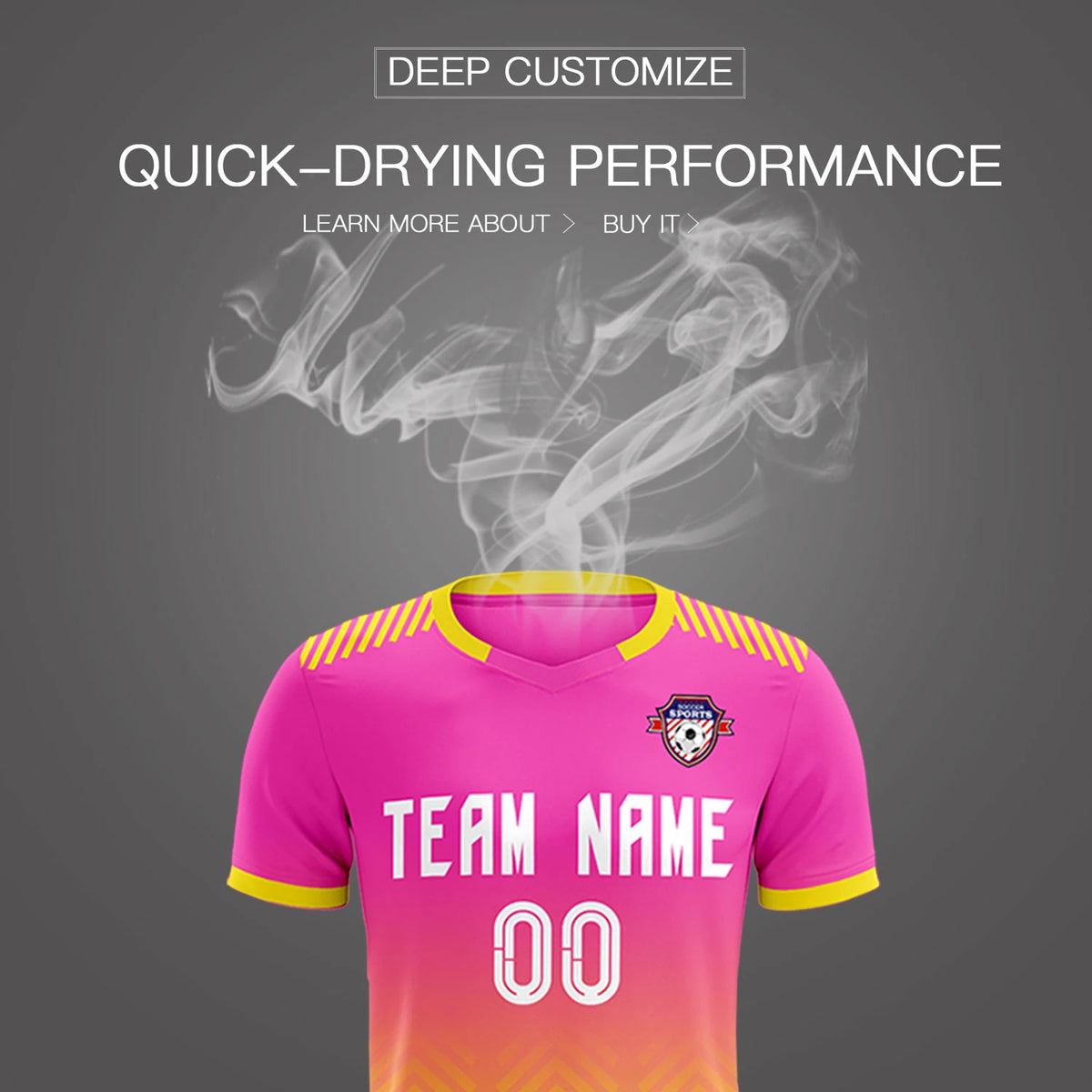 Custom Pink Gold01 Printing Sportswear Soccer Sets Jersey
