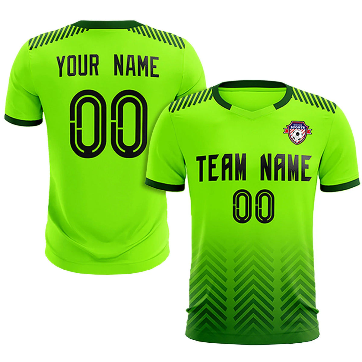 Custom Neon Green Green Printing Sportswear Soccer Sets Jersey