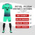 Custom Bright Green Purple Printing Sportswear Soccer Sets Jersey