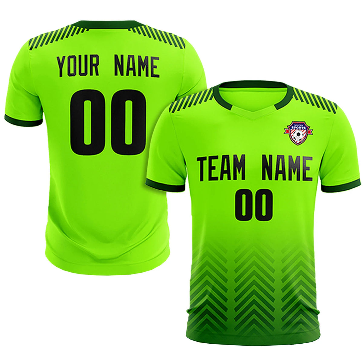 Custom Neon Green Green Printing Sportswear Soccer Sets Jersey