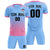 Custom Light Blue Pink Printing Sportswear Soccer Sets Jersey