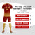 Custom Crimson Khaki Printing Sportswear Soccer Sets Jersey