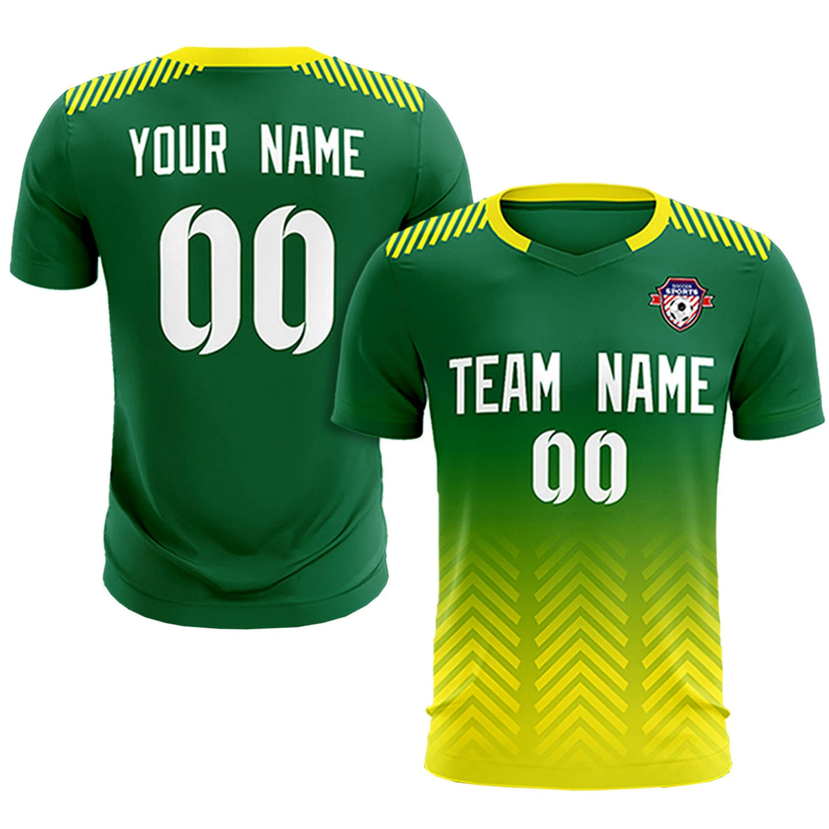 Custom Kelly Green Gold01 Printing Sportswear Soccer Sets Jersey
