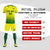 Custom Gold01 Kelly Green Printing Sportswear Soccer Sets Jersey