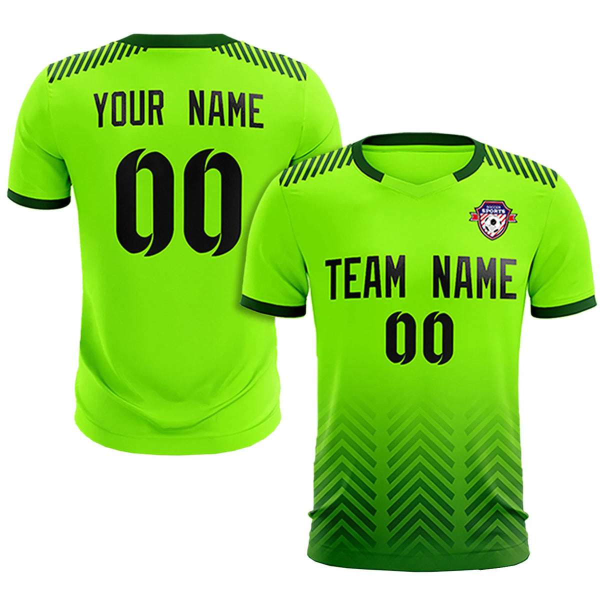 Custom Neon Green Green Printing Sportswear Soccer Sets Jersey