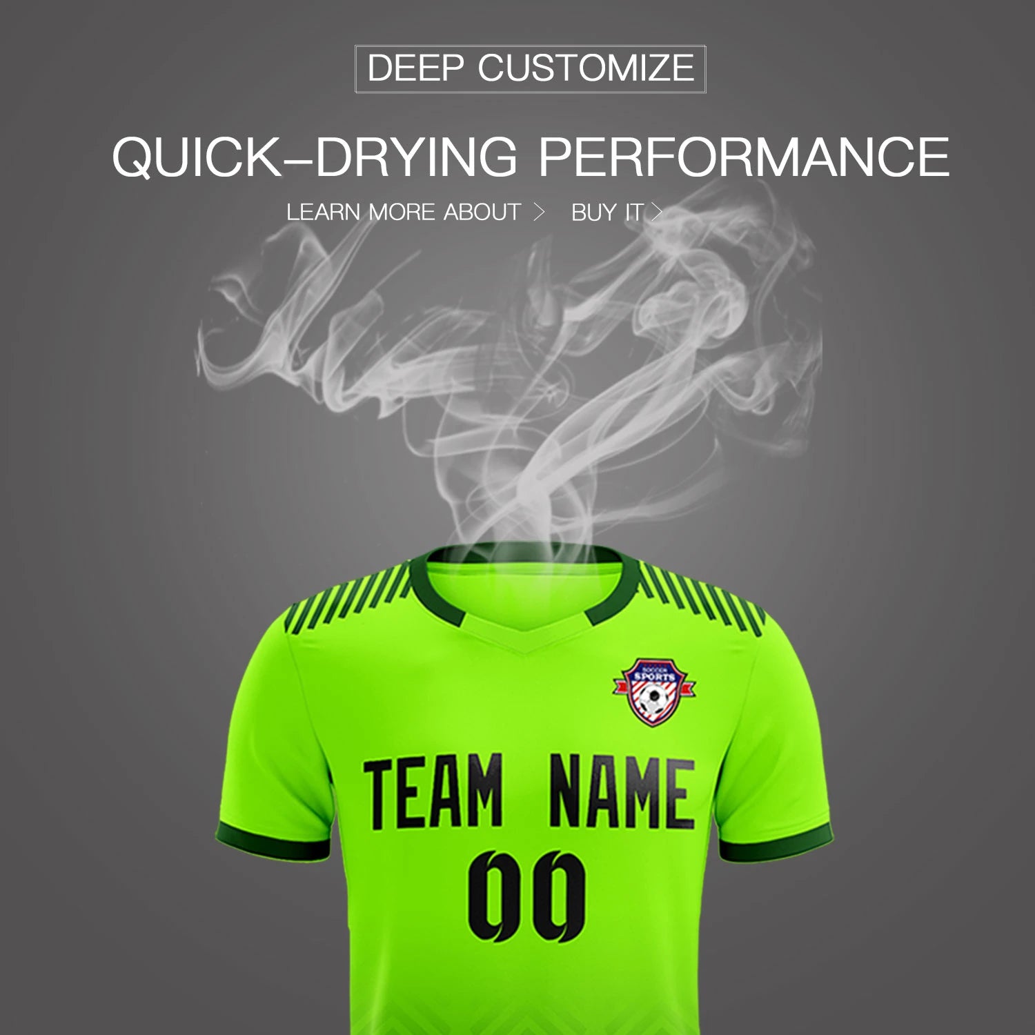 Custom Neon Green Green Printing Sportswear Soccer Sets Jersey