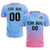 Custom Light Blue Pink Printing Sportswear Soccer Sets Jersey