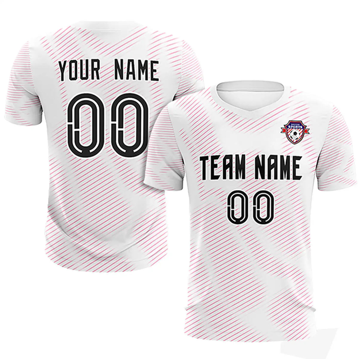 Custom White Pink Training Uniform For Men Soccer Sets Jersey