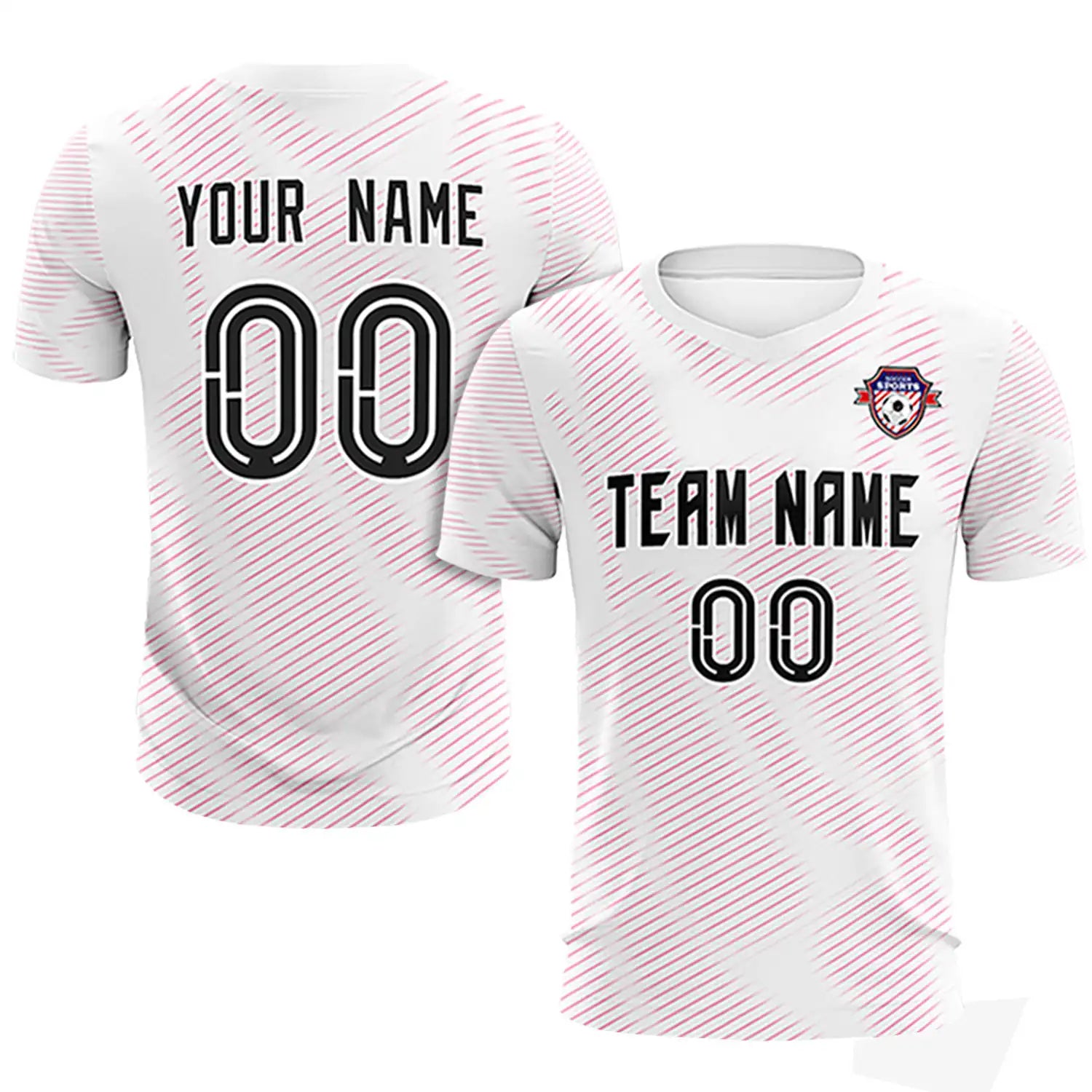 Custom White Pink Training Uniform For Men Soccer Sets Jersey