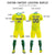 Custom Yellow Kelly Green Training Uniform For Men Soccer Sets Jersey