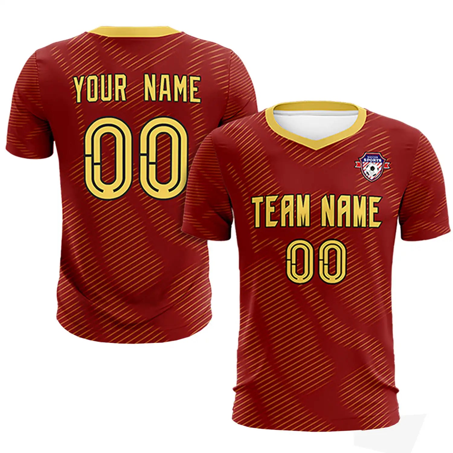 Custom Crimson Khaki Training Uniform For Men Soccer Sets Jersey