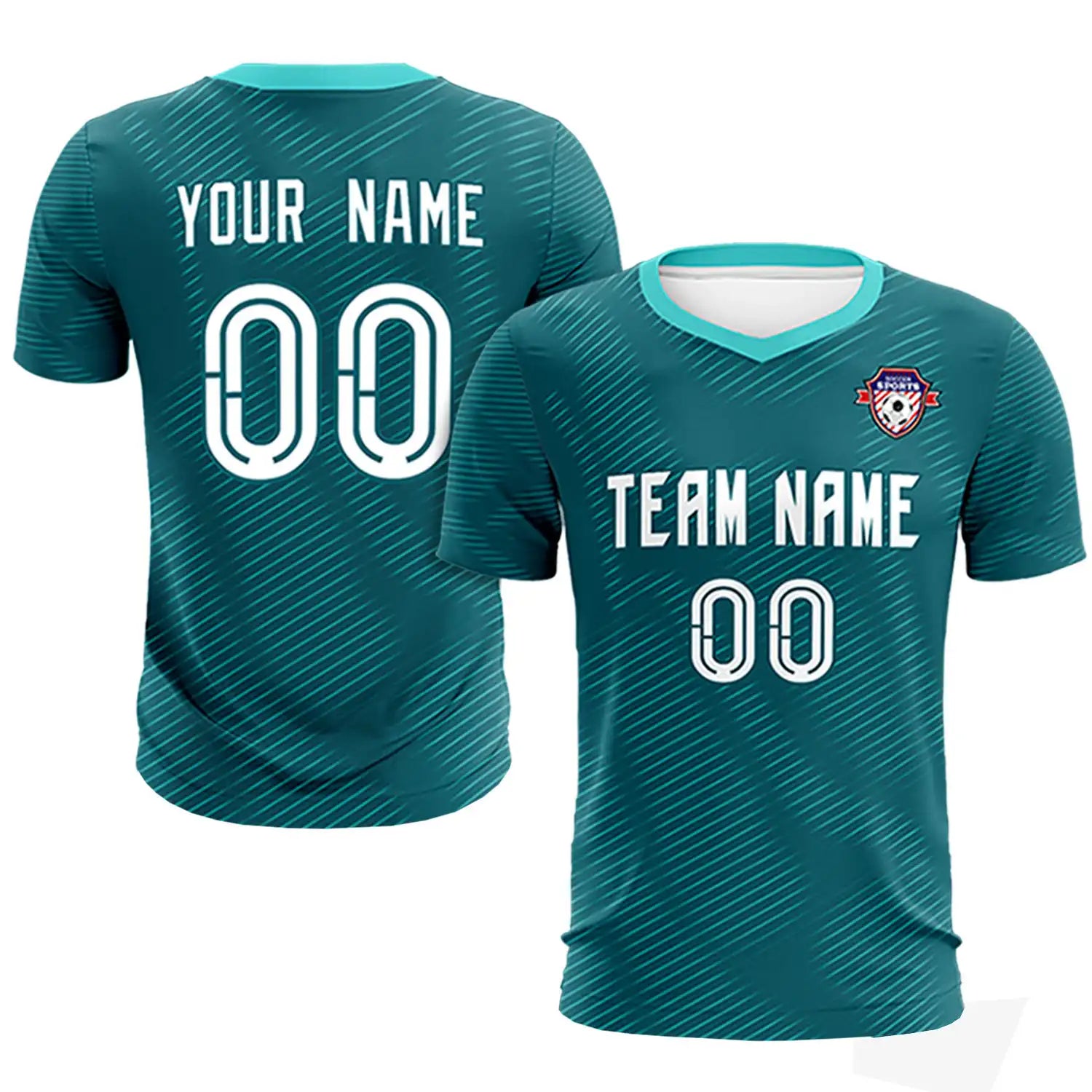 Custom Aqua Aqua Training Uniform For Men Soccer Sets Jersey