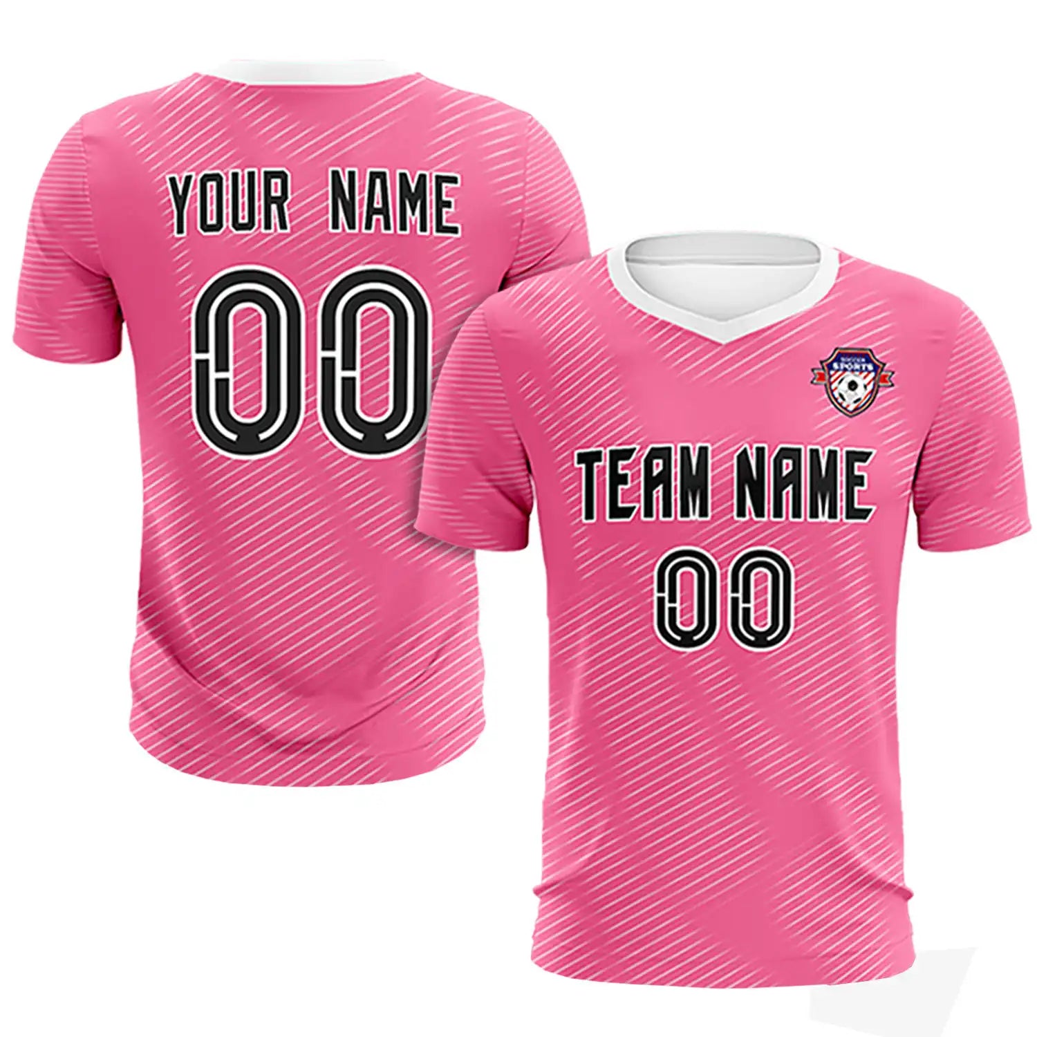 Custom Pink White Training Uniform For Men Soccer Sets Jersey
