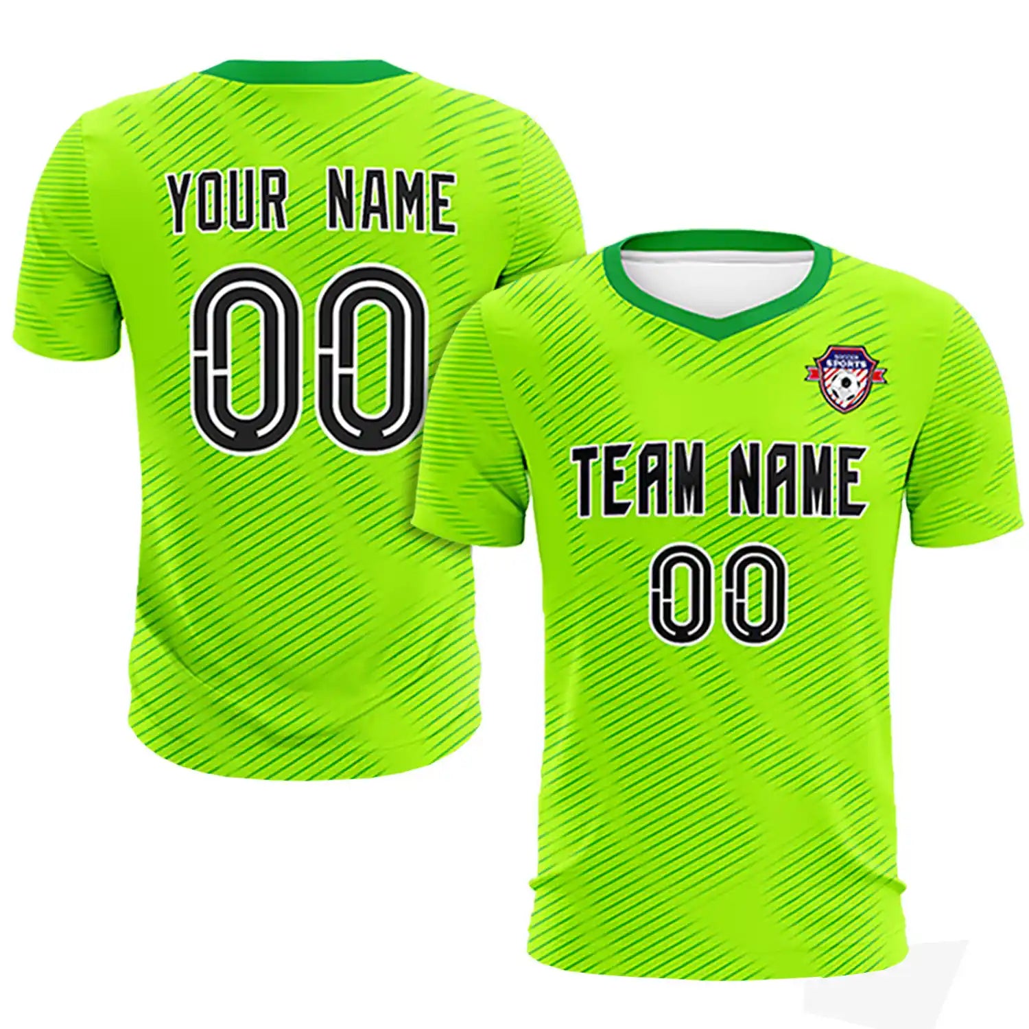 Custom Neon Green Kelly Green Training Uniform For Men Soccer Sets Jersey