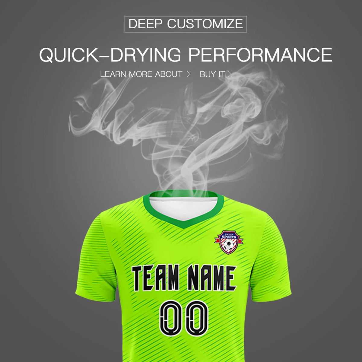 Custom Neon Green Kelly Green Training Uniform For Men Soccer Sets Jersey