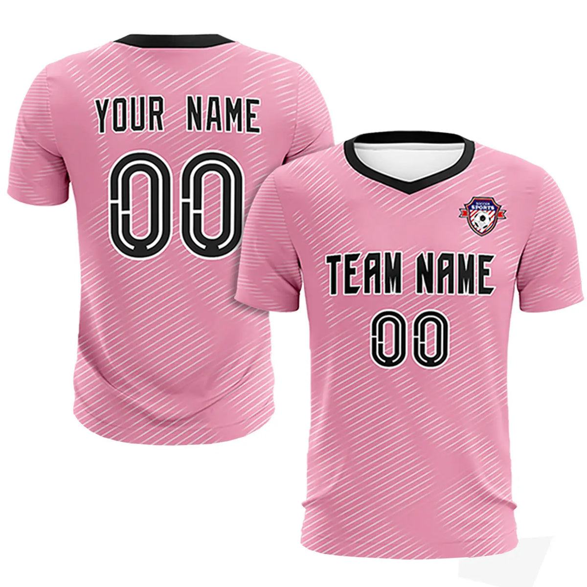 Custom Light Pink White Training Uniform For Men Soccer Sets Jersey