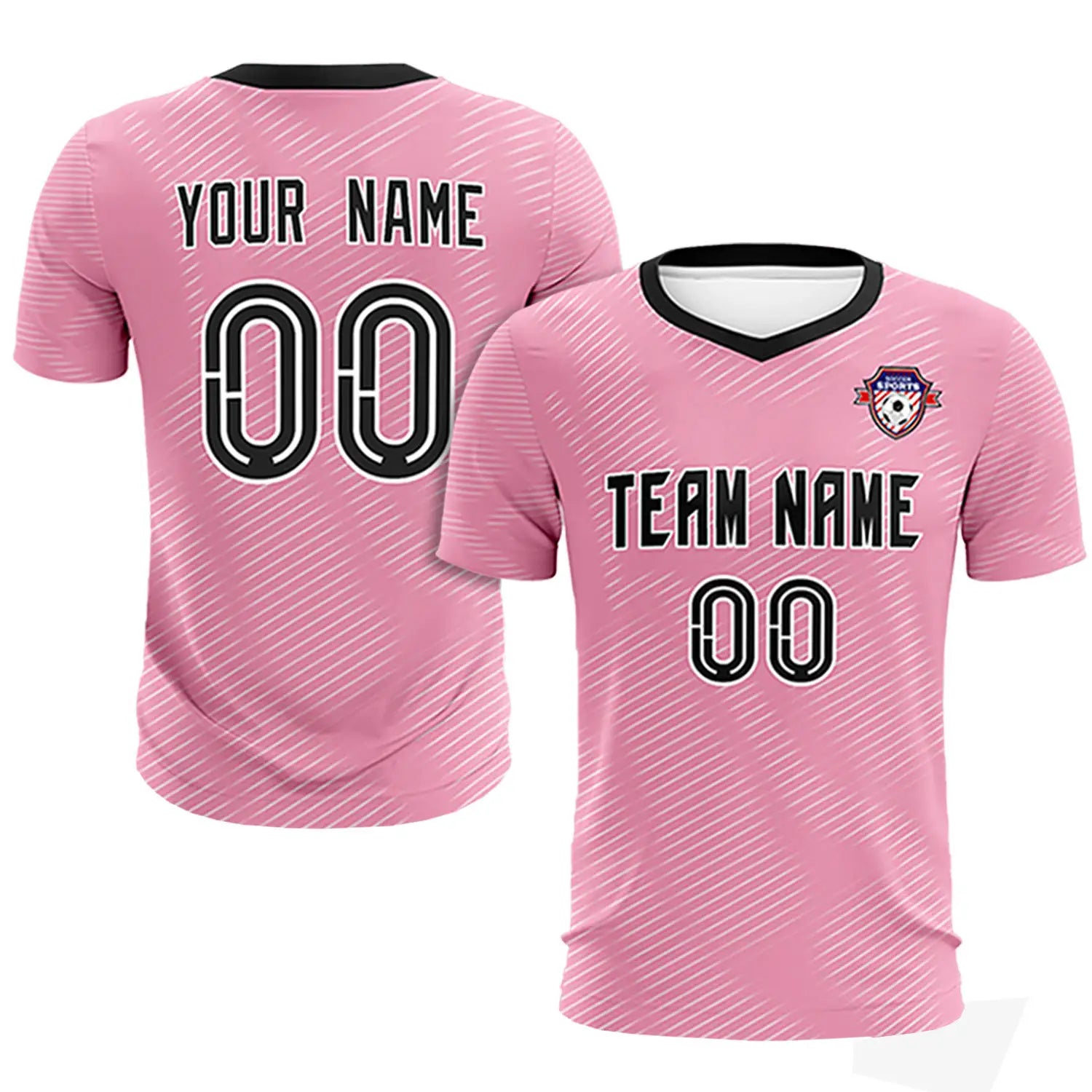 Custom Light Pink White Training Uniform For Men Soccer Sets Jersey