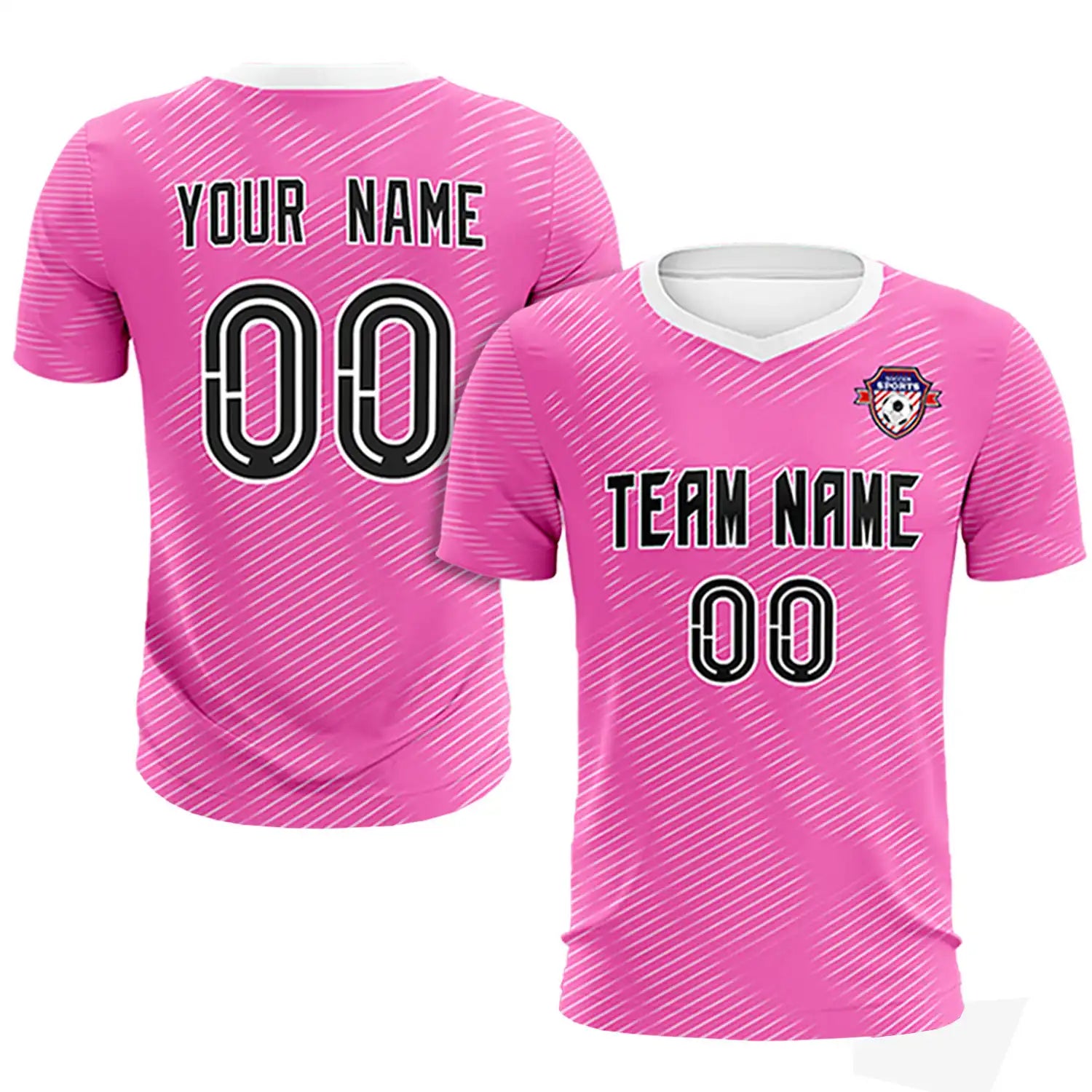 Custom Pink White Training Uniform For Men Soccer Sets Jersey
