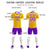 Custom Yellow Purple Training Uniform For Men Soccer Sets Jersey