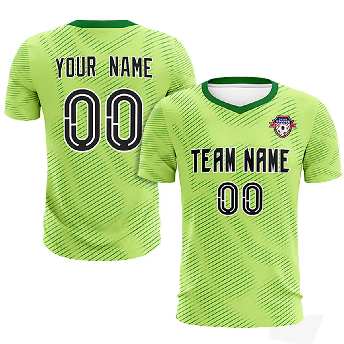 Custom Neon Green Kelly Green Training Uniform For Men Soccer Sets Jersey