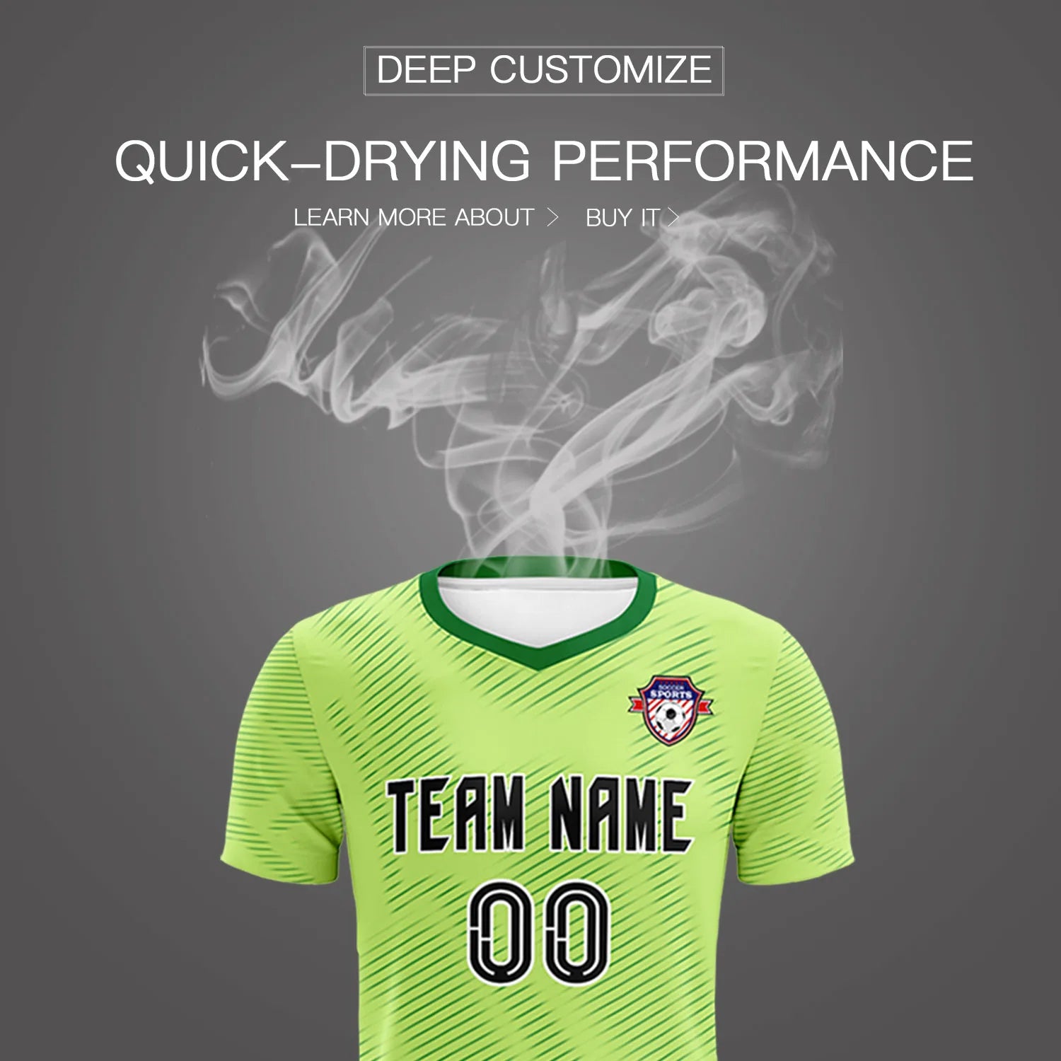 Custom Neon Green Kelly Green Training Uniform For Men Soccer Sets Jersey