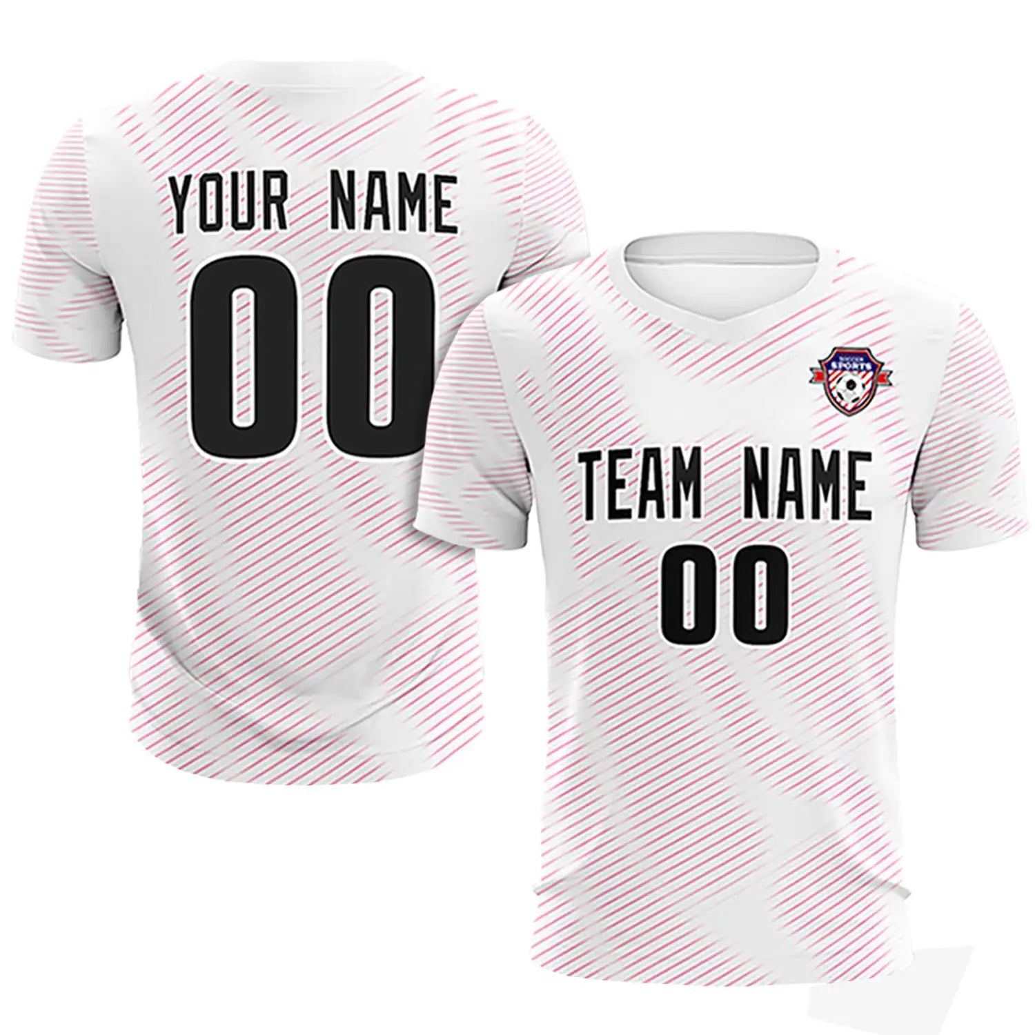 Custom White Pink Training Uniform For Men Soccer Sets Jersey