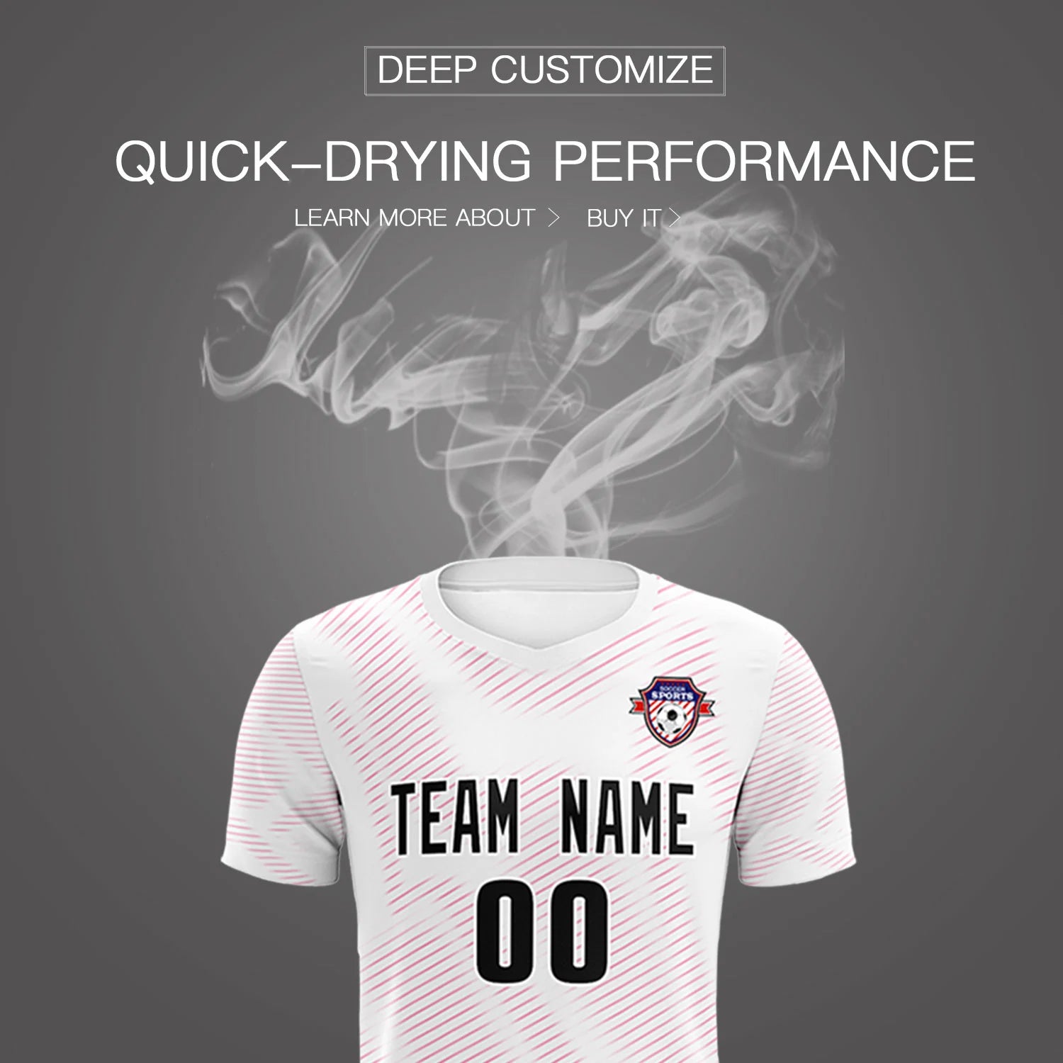Custom White Pink Training Uniform For Men Soccer Sets Jersey