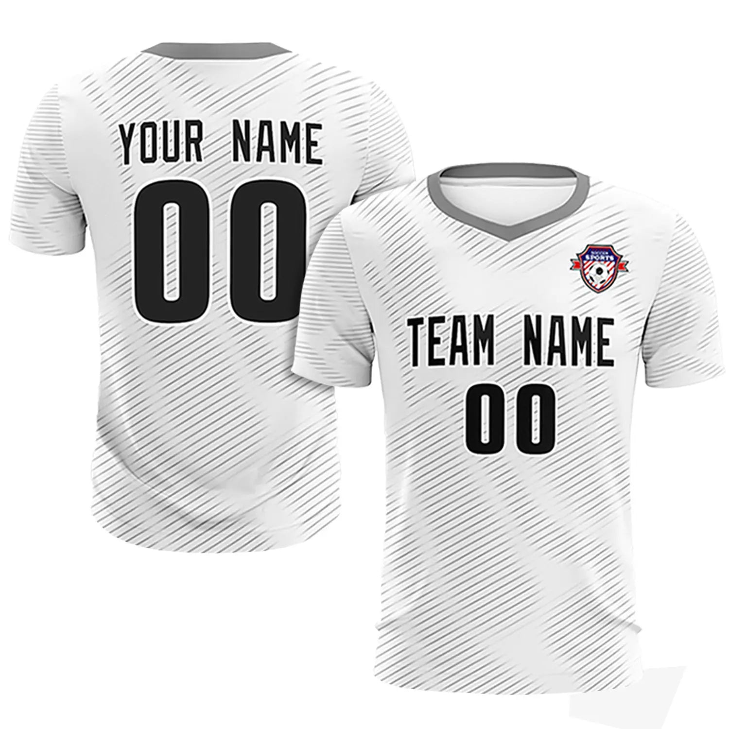 Custom White Gray Training Uniform For Men Soccer Sets Jersey
