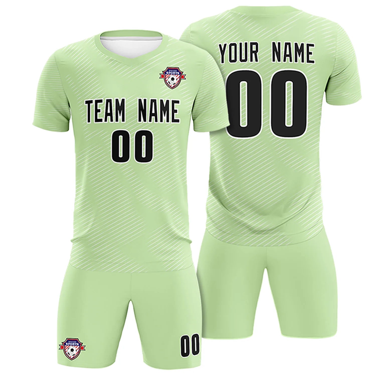 Custom Green White Training Uniform For Men Soccer Sets Jersey