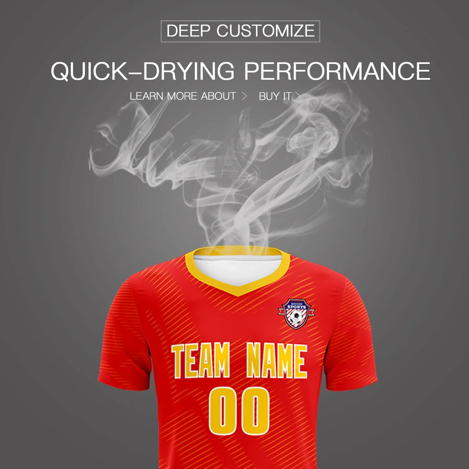 Custom Red Yellow Training Uniform For Men Soccer Sets Jersey